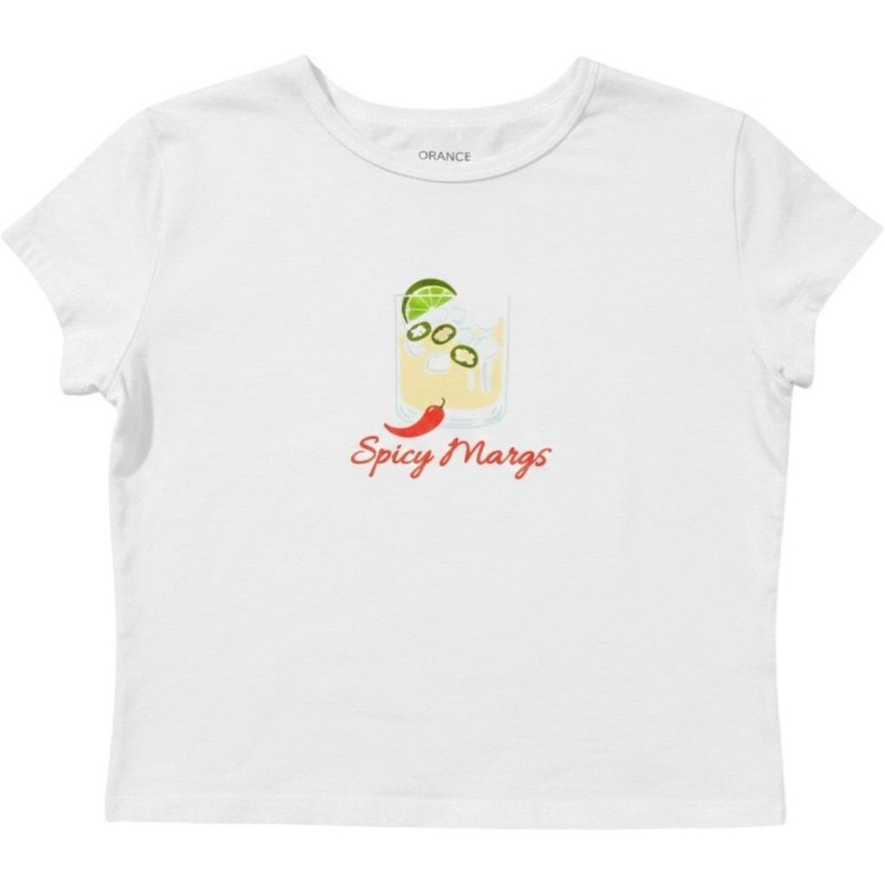 Spicy Margs Crop Top white size S
